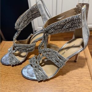 Antonio Melani Silver rhinestone formal Strappy Heels